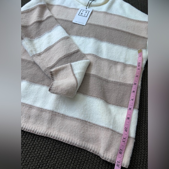 Striped Beige and Cream Women's Sweater - Picture 6 of 8